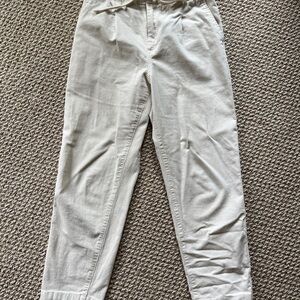 Women’s Drawstring Corduroy Jogger Pants in Light Cream